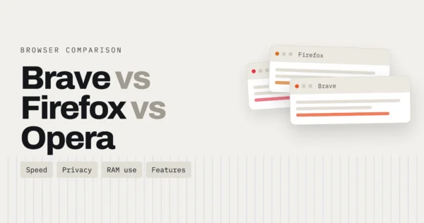 Brave, Firefox and Opera browser logos compared for privacy