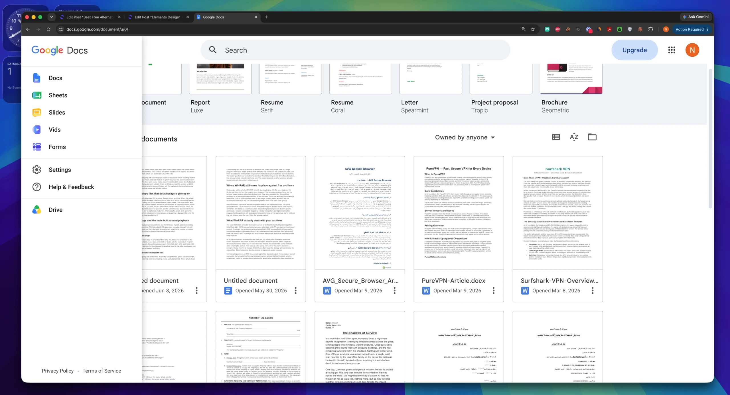 Google Docs document editor interface