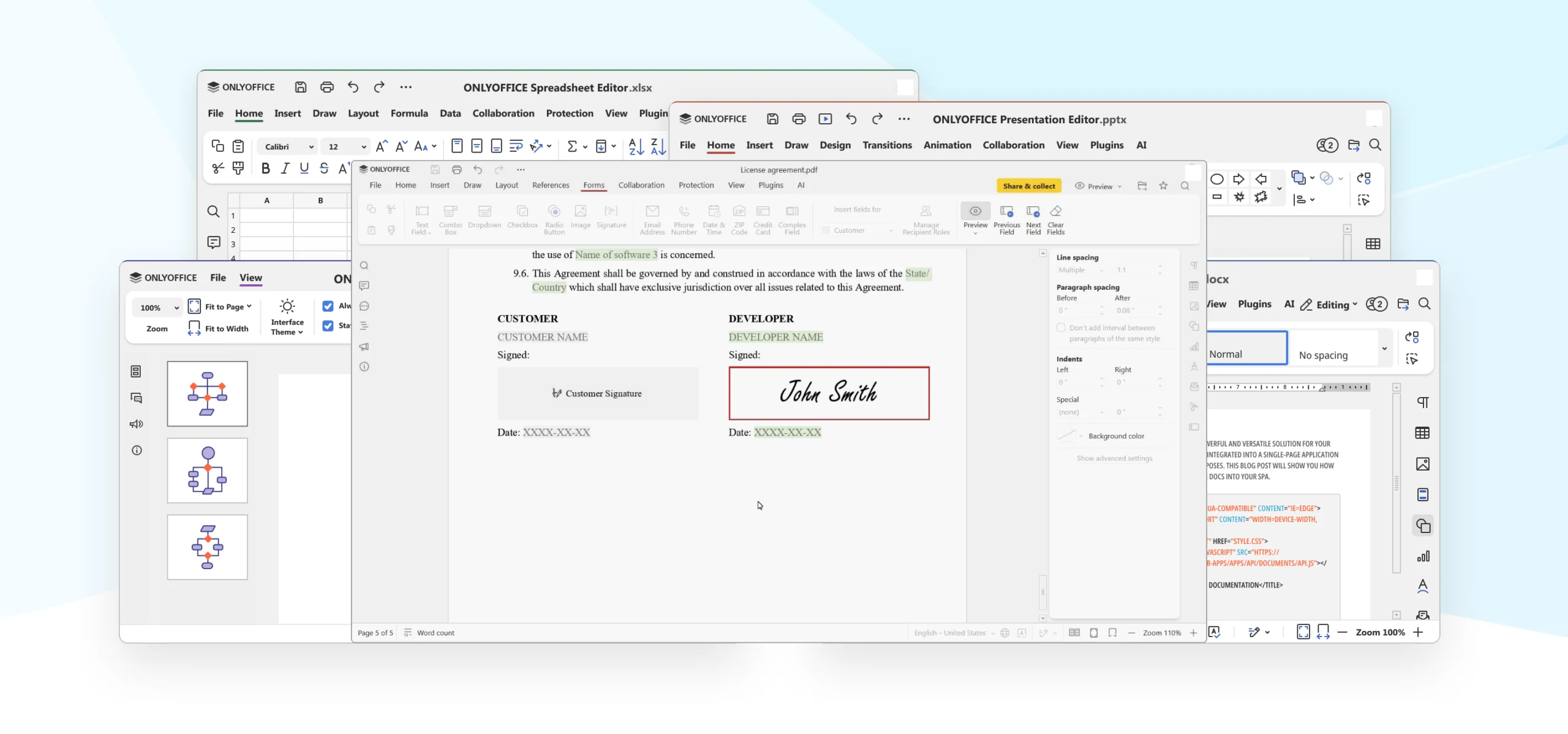 ONLYOFFICE document editor interface