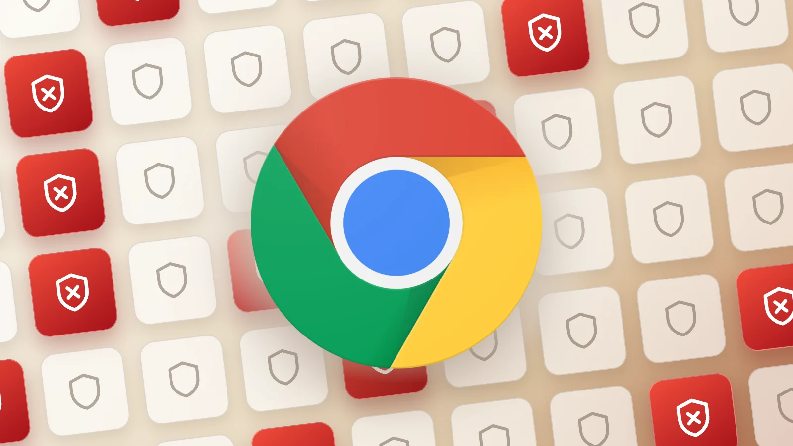 fake-vpn-extensions-chrome-web-store-featured Chrome logo over a grid of extension icons marked with red warning shields