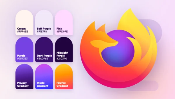 Flat illustration contrasting angular and rounded browser interface shapes either side of a toggle
