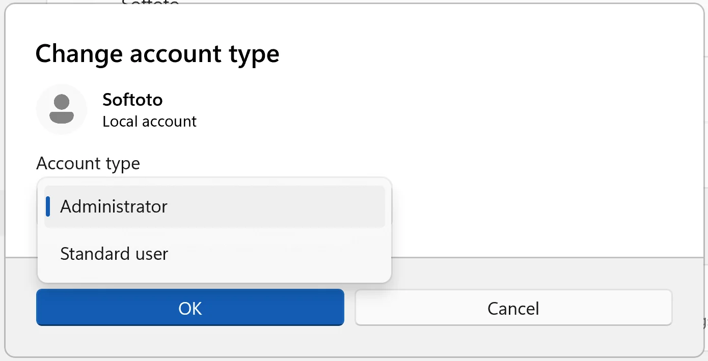 Windows Your info settings showing the sign in with a Microsoft account link